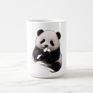 Mug T-shirt pour femme avec un bébé panda mignon mange