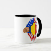 Mug T-Shirt Sang Roumain en Moi Drapeau Roumain (Devant droit)