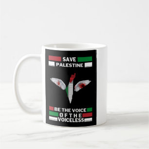 Mug T-shirt Save Palestine With Palestine Map   Gaza T