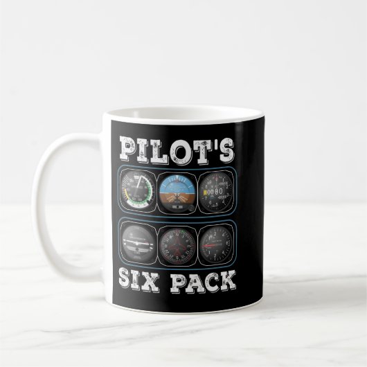 Mug T-shirt six pack du pilote | Instruments de vol Av (Gauche)