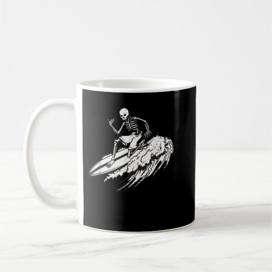 Mug T-shirt Skeleton Surf Surfing (Gauche)