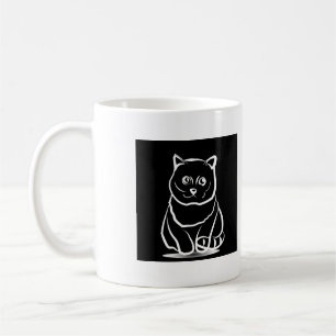 Mug T-Shirt Tête de Chat Mystique – Ligne d'Art Félin
