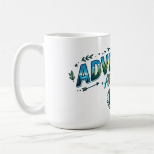 Mug T-shirt vintage montagne "L'aventure attend"