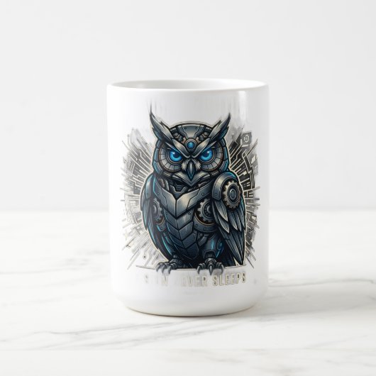Mug T-Shirt Vision de Chouette Cybernétique (Centre)