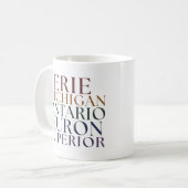 Mug T-shirts des Grands Lacs Tee Michigan Lakes (Devant gauche)