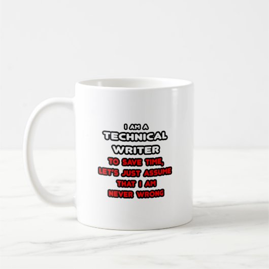 Mug T-Shirts Drôle Écrivain Technique (Gauche)