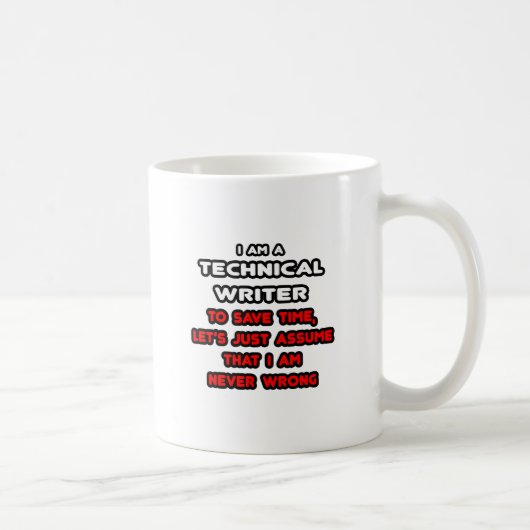 Mug T-Shirts Drôle Écrivain Technique (Droite)