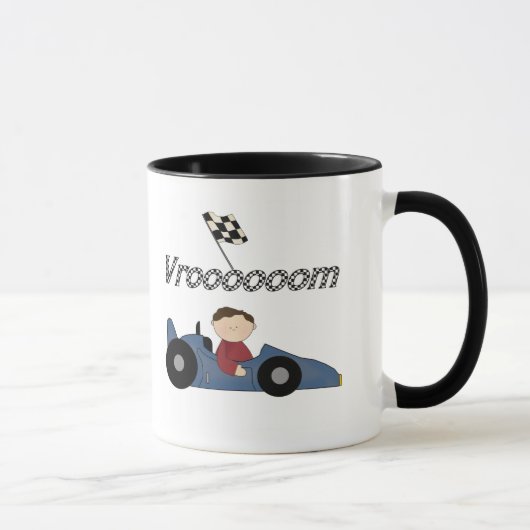 Mug T-shirts et cadeaux bleus de voiture de course (Droite)