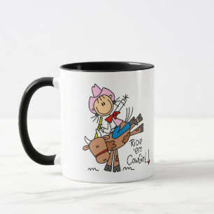 Mug T-shirts et Cadeaux Cavalier Cowgirl sur Taureau