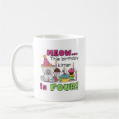 Mug T-shirts et cadeaux d'anniversaire 4th Kitten (Gauche)