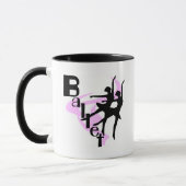 Mug T-shirts et cadeaux de ballet de silhouette (Gauche)
