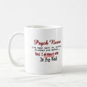 Mug T-shirts et cadeaux drôles d'infirmière de Psych (Gauche)
