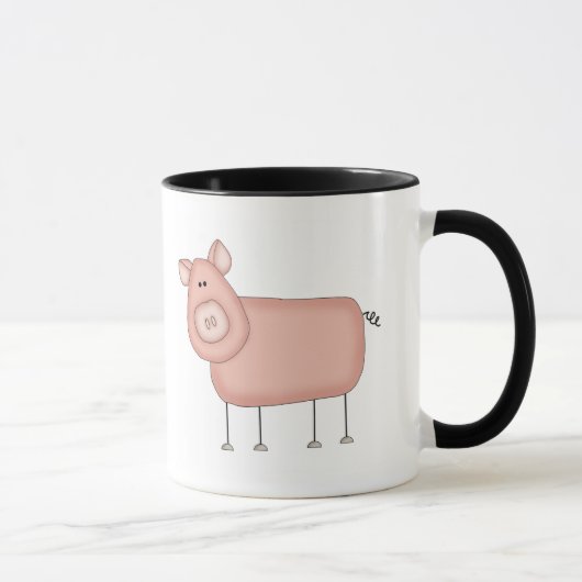 Mug T-shirts et cadeaux roses de porc (Droite)