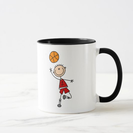 Mug T-shirts et cadeaux rouges de basket-ball de (Droite)