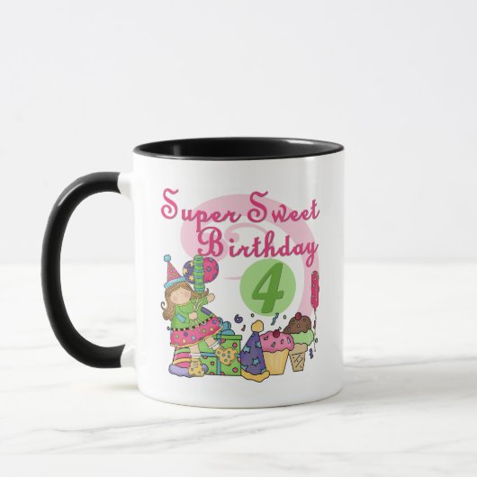 Mug T-shirts et cadeaux Super Sweet 4e anniversaire (Gauche)