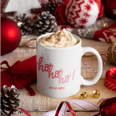 Mug T typographie drôle rouge rose Hohoho Joyeux Noel