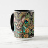 Mug Tabby Bengal Chat Floral Art (Devant gauche)