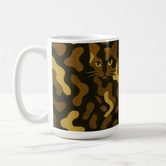 Mug Tabby Cat Camouflage Abstract Pattern (Gauche)
