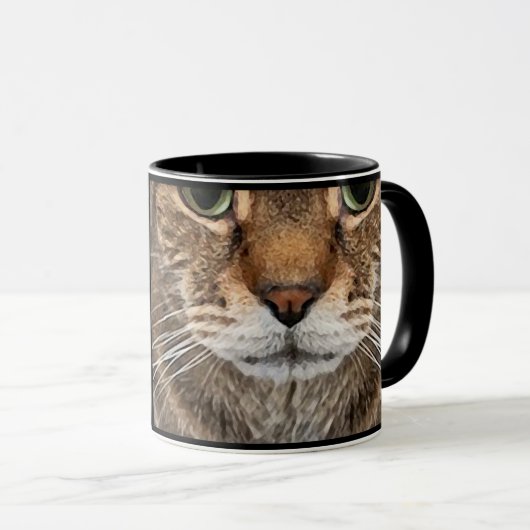 Mug Tabby Cat Face and Paws - Funny Feline Design (Devant droit)