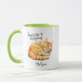 Mug Tabby Cat Happiness est contagieux Personnalisé (Gauche)