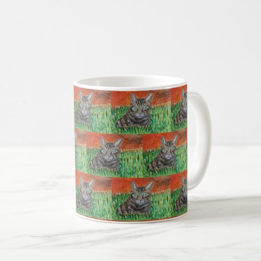 Mug Tabby cat in nature  (Devant droit)