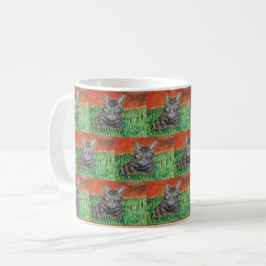 Mug Tabby cat in nature (Devant gauche)