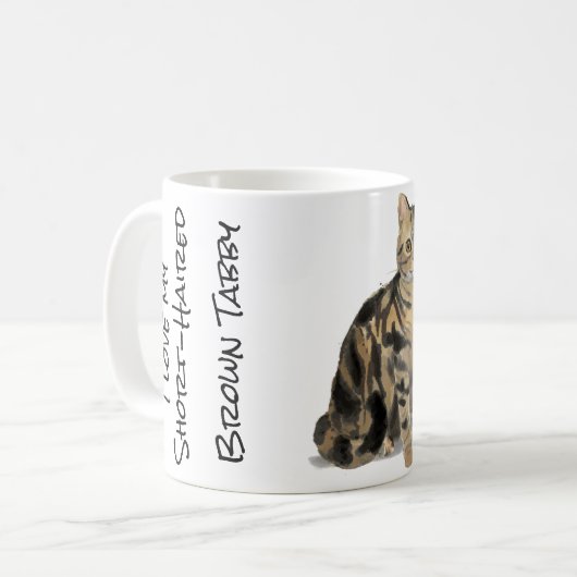 Mug Tabby Chat Brown à courte distance (Devant gauche)