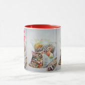 Mug Tabby Chat Merry Catsmus Musique rouge de Noël (Centre)