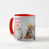 Mug Tabby Chat Merry Catsmus Musique rouge de Noël (Devant gauche)
