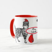 Mug Tabby Chat Noël Chats Rouge Blanc Drôle (Devant gauche)