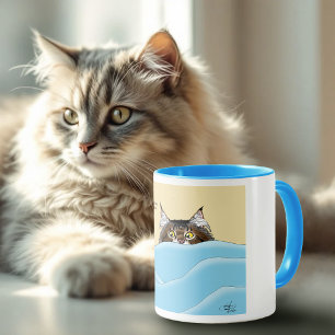 Mug Tabby Chat Pékin Bleu Drôle