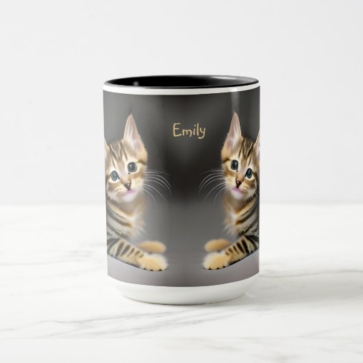 Mug Tabby chatte moelleux chatte bébé (Centre)
