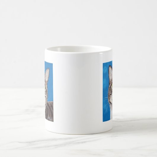 Mug Tabby Cute Peinture Chat (Centre)