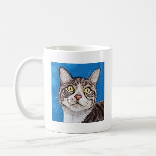 Mug Tabby Cute Peinture Chat (Gauche)