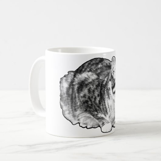 Mug Tabby Fireside avec points baisés à la neige (Devant gauche)