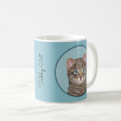 Mug Tabby Gris Peinture Chat - Cute Original Art Chat (Devant droit)