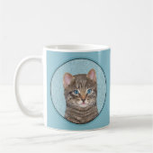 Mug Tabby Gris Peinture Chat - Cute Original Art Chat (Gauche)