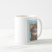 Mug Tabby Gris Peinture Chat - Cute Original Art Chat (Devant droit)