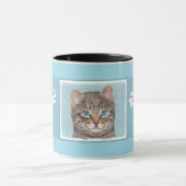 Mug Tabby Gris Peinture Chat - Cute Original Art Chat (Centre)