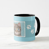 Mug Tabby Gris Peinture Chat - Cute Original Art Chat (Devant droit)