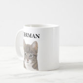 Mug Tabby Gris Personnalisé (Devant gauche)