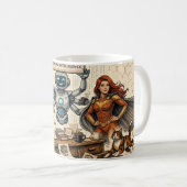 Mug Table d'écrivain AI Superhero Café -  (Devant droit)