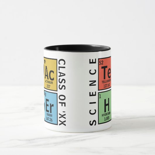 Mug Table des éléments de l'enseignant scientifique (Centre)