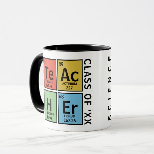 Mug Table des éléments de l'enseignant scientifique (Devant gauche)