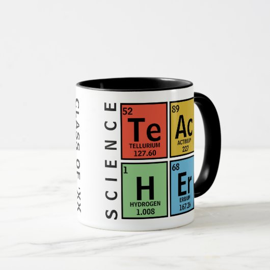 Mug Table des éléments de l'enseignant scientifique (Devant droit)