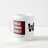 Mug Table Tennis Addict Ajouter Votre Nom Monogramme I (Devant gauche)
