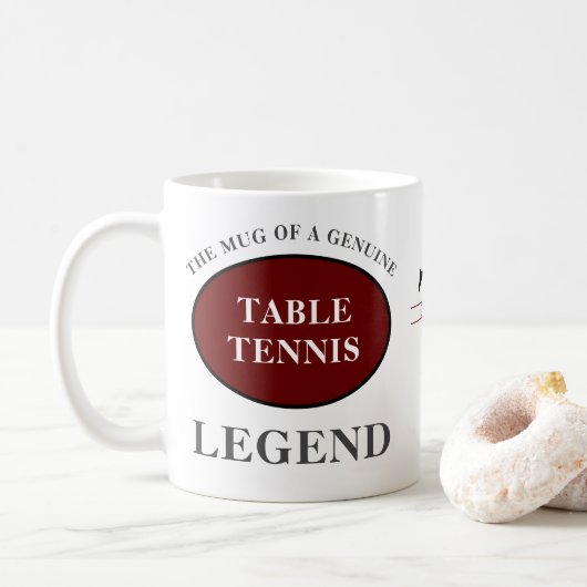 Mug Table Tennis Ping Pong Legend Ajouter Monogramme & (Avec donut)