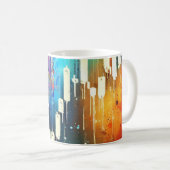 Mug Tableau à chandelles abstraites colorées (Devant droit)