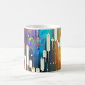 Mug Tableau à chandelles abstraites colorées (Centre)