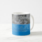 Mug Tableau abstrait bleu et blanc (Devant droit)